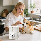 Dog Food Storage Container Airtight Dog Treat Container Pet Food Storage Containers Dog Treat Jar Tinplate Dog Treat Bin Olive Green