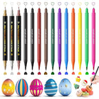 Jewem Edible Markers for Cookie Decorating,14 Pcs Ultra Fine Tip(0.5mm) Food Coloring Pens, Upgrade Double Side Food Grade Pens for Decorating Fondant Cakes, Easter Eggs, Frosting, Macaron,Halloween and Christmas Gifts