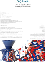 Pour Over Coffee Maker, Ceramic Coffee dripper with 100 pcs V60 Paper Filter, Ceramic coffee Server with Lid, 15.5oz/450 ml, Suitable for 1-2 people (Blue)