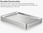 CURTA 6 Pack Aluminum Sheet Pan Perforated, NSF Listed Half Size 18 x 13 inch Commercial Bakery Cake Bun Pan, Baking Tray