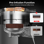 20 Bar Espresso Machine, Compact Espresso Coffee Maker with Milk Frother for Latte/Cappuccino, Auto Clean/40.5oz Removable Tank/Auto Shut-Off, Espresso Maker for Home/Office, Stainless Steel
