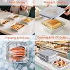 8x8 Aluminum Pans with Lids - 10 Pack Disposable Baking Pans, Heavy Duty Tin Foil Pans with Lids for Cake Baking, Cooking, Heating, Storing, Prepping Food