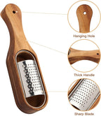 Cheese Grater With Container - Stainless Steel Cheese Grater With Wood Handle Shredder Zester Grater Box Kitchen Handheld Cheese Spoon Grater