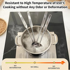 Newness 4 Pcs Cooking Utensils Set, 304 Stainless Steel Kitchen Utensils Set, Metal Kitchen Accessories, Include Soup Ladle, Slotted Skimmer Spoon, Spaghetti Spoon and Spatula, Dishwasher Safe