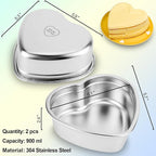 Heart Shaped Cake Pans Set of 2, Nonstick Heart Cake Pan 6 Inch for Layer cakes, Durable Stainless Steel Baking Pans Cake Tins for Valentine's Day/Thanksgiving/Wedding/Anniversary, Dishwasher Safe