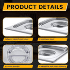 Hotel Pan Lids 6 Pack– Fits 1/2 Size Stainless Steel Steam Table Pans, Anti-Jam Food Pan Cover for Catering, Buffet Use, Kitchen Prep
