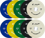 CAP Barbell 2-Inch Olympic Bumper Plate Weight Set with 6 Post Rack | 100-370 lbs | Multiple Options