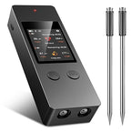 Wireless Meat Thermometer, Smart Digital Cooking Thermometer with 2 Ultra-Thin Probes, No App Needed, 800FT Range, 1000°F Heat Resistant, IP67 Waterproof - for BBQ, Grill, Oven, Smoker (2025 Upgraded)