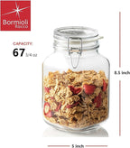 Bormioli Rocco 149240M02121197 Fido Glass Canning Jar Italian 67¾ oz-2 Liter (2 Pack), (Pack of 2), Clear