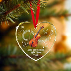 Personalized Cello Xmas Glass Ornament with Text Name & Year, Customized Cello Music Instrument Christmas Ornaments, Cellist Ornament Christmas 2025, Gift for Men Women Musician Teacher