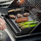 Nonstick Coating Cooking Griddle Insert for Gas Grill, 17" x13" Universal Griddle Flat Top Plate with Removable Handles for Charcoal/Gas Stove/Electric, Large Griddle Plate for Outdoor Grill