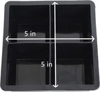 Large Ice Cube Trays Silicone (2.5-Inches) - Whiskey Ice Cube Mold, With Easy Release Ice Cubes for Whiskey and For Cocktail,Food Grade (Black 2 Tray)
