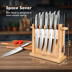 Japanese Knives Set for Kitchen, Magnetic Knife Set with Block and Sharpener, Stainless Steel Knife Set as Gift for Couple, Wedding, Women or Mom with Gift Box, 14 PCS Black Dot