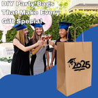 ASSUREPAK DIY Earth Friendly Paper Bags - 10"x6.75"x12" - 250 Bags - 90 GSM - Kraft/Natural - Gift Bags for Decorating & Graduation Parties