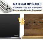 Magnetic Knife Block Without Knives—Black Stainless Steel Double-Sided Magnetic Knife Holder Stand with Strong Magnets, Knife Storage Organizer for Kitchen Counter top, 16 inch