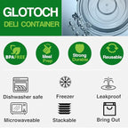 Glotoch Meal Prep Container, 50 Pack 24 OZ To Go Containers，Round Plastic Food Storage Containers Set with Lids - Microwave, Freezer & Dishwasher Safe，Eco-Friendly, BPA-Free, Durable & Stackable