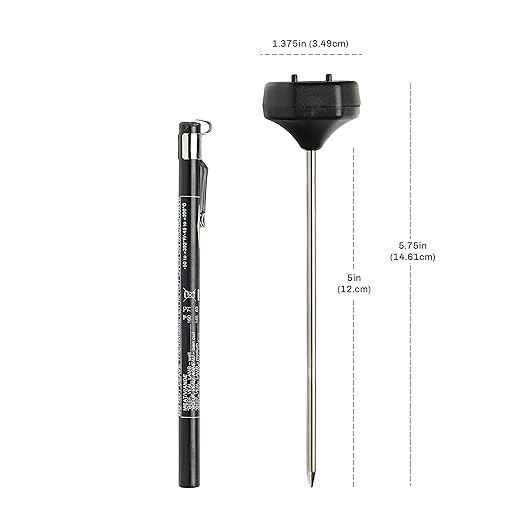 CDN Digital Thermometer | NSF Certified | ProAccurate® | 5" Stem with Protective Sheath | For Meat, Poultry, Candy | Easy One-Button Operation | DT392