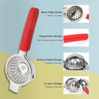 Lemon Squeezer Stainless Steel, NomadSphere Heavy Duty Large Squeezer Bowl, Manual Citrus Press Juicer and Lime Squeezer, Filter Mesh Design, 2 in 1 Store Juice, with Zester Tool & Cleaning Brush