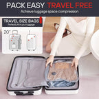 15-Pack Vacuum Storage Bags for Travel, Large/Medium/Small Compression Bags for Clothes (No Pump)