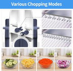 [5 in 1] Mandoline Slicer for Kitchen & Safe Vegetable Chopper & Adjustable Mandoline Slicer, can't Detachable Blade, Mandolin can Cut Slicing, Strips, Shredding, Dicing