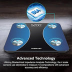 INSMART Smart Scale for Body Weight, Digital Bathroom Scale with BMI, Muscle Mass, Bluetooth Body Fat Scale,17 Body Composition Analyzer with Smart APP Sync Weight Scale, 400 lbs- Blue