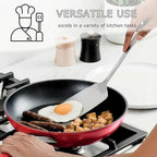 4pcs Cooking Utensils Set - Stainless Steel Kitchen Utensils, Heavy Duty Metal Kitchen Tools with Stainless Steel Spatula Solid & Slotted Turner, Ladle, Skimmer, Dishwasher Safe Easy to Clean