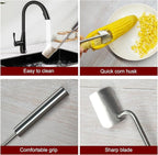 Corn Peeler, Corn on the Cob Remover, Suitable for Home Kitchens, Restaurant Chefs, Outdoor Dining Enthusiasts, Fast and Safe, (2 Pcs)