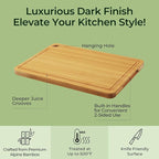 Chopping Board 2-Pcs Natural Bamboo Cutting Board With Juice Channels & Knife-Friendly Finish For Versatile Kitchen Use, Ideal Charcuterie & Chopping Multi-Use