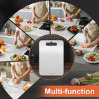 Titanium Cutting Boards For Kitchen, Double-Sided Food-Grade Kitchen Stainless Cutting Board, Non-Toxic & Non-Slip, Dishwasher Safe, Ideal For Indoor, Outdoor, Camping & Bbq Parties, S 11.5" * 8"