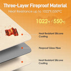 Heat Resistant Mats for Countertop - Fireproof 16x24in Heat Resistant Mats for Air Fryer - Kitchen Countertop Protector for Air Fryer, Coffee Maker, Stand Mixer, Toaster, Oven 2PCS - Khaki