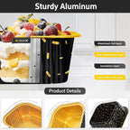 EUSOAR Cake Pans with Lids, 50pcs 10oz/300ml Square Cupcake Liners Disposable Ramekins, Aluminum Foil Containers Muffin Cups for Baking Mini Cake Loaf Bread Holders for Birthday Wedding Party Favor