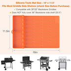 Silicone Griddle Tools Mat for Blackstone - Large Silicone Spatula Mat with Drip Pad - Griddle Mats BBQ Grill Accessories - Side Shelf Mats Grill Pad for Blackstone Griddles Accessories (Orange)