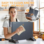 Magnetic Knife Block Without Knives, Black Stainless Steel Magnetic Knife Holder Stand with Strong Knife Magnet Double Side Knife Magnetic Strip Knife Storage Organizer for Kitchen Counter Top