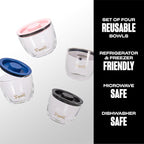 S'well 12oz Glass Prep Bowl Set of 4 For Easy Meal Prep, S'well Signatures, Made From Durable Tempered Glass, Nests Inside 21.5oz