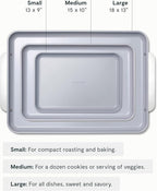 Caraway Non-Stick Ceramic Baking Sheet Trio - Naturally Slick Ceramic Coating - Non-Toxic, PTFE & PFOA Free - 18 x 13" Large, 15 x 10" Medium, & 9" x 13" Small - Marigold