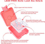 Bento Lunch Box Set for Kids with 10oz Soup Thermo, Leak-Proof Lunch Containers with 4 Compartment, Kids Thermo Hot Food Jar and Insulated Lunch Bag for Kid to School,BPA-Free(Unique Horse)
