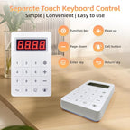 Restaurant Pager System, Buzzers for Restaurants 24 Coaster Pagers with Rubber Protection, Touch Keyboard Transmitter,2 Charging Base, Buzzer System for Food Truck Church Nursery Coffee Shop