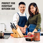 Magnetic Rolling Knife Sharpener Kit, 2-Angle Diamond System (15° & 20°), Restore Dull Knives Fast with Dual Grits, Safe and Fast Sharpening for Kitchen & Outdoor Knives