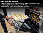 CURTA 6 Pack Aluminum Sheet Pan, NSF Listed Full Size 26 x 18 inch Commercial Bakery Cake Bun Pan, Baking Tray