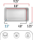 Fat Daddio's BP-5643 Anodized Aluminum Bread Loaf Pan, 9 x 5 x 2.5 inch, Set of 2, Silver