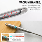 Newness 304 Stainless Steel Spaghetti Server and Spaghetti Tong, [Rustproof, Integral Forming, Durable] Pasta Spoon with Teeth with Vacuum Ergonomic Handle, Comfortable Grip Design Pasta Server