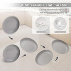 12 Pcs Unbreakable Deep Dessert Plates Set, 8 inch Reusable Plastic Wheat Straw Plates, Microwave and Dishwasher Safe Plate for Kitchen, Lightweight Plate for Dessert, BPA Free, White