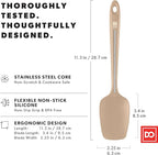 DI ORO Silicone Spoon Spatula - 600°F Heat-Resistant Large Silicone Spoonula Scraper - BPA Free Nonstick Cookware Safe Rubber Kitchen Utensil for Baking, Cooking, & Mixing - Dishwasher Safe (Clay)