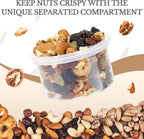 SOLIGT 4 Pack Overnight Oats Containers with Lids, Folding Spoons and Divided Compartments for Fruit & Nuts, Small Glass 16oz Mason Jars for Oatmeal Yogurt Parfait