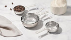 Le Creuset Batch-Baking Measuring Cups, Stainless Steel, Set of 4 (2/3 & 3/4 & 1.5 & 2 cups)