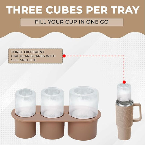 20-40 oz Ice Molds for Stanley Cup - Silicone Ice Cube Tray with Lid and Bin for Chilling Cocktails, Whiskey, Drinks, Coffee - BPA-Free, Easy Fill and Release Ice Maker Tray for Freezer
