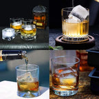 Large Ice Cube Trays Silicone (2.5-Inches) - Whiskey Ice Cube Mold, With Easy Release Ice Cubes for Whiskey and For Cocktail,Food Grade (Black 2 Tray)
