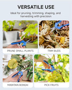 Fondwell 6.5" Garden Shears Trim Scissors: 2 Pack of Pruning Shears for Gardening - Ultra Sharp Garden Clippers with Straight Blades