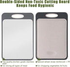 GUANCI Cutting Board for Kitchen 2-in-1, Stainless Steel & Wheat Straw PP Double-Sided Chopping Board,non toxic Chopping, Easy to Clean, Ideal for Meat, Vegetables and Fruits