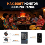 Smart Bluetooth Wireless Meat Thermometer, Real-Time Monitoring Control Digital Thermometer with Smart App, 4 Meat Probes IP67 Waterproof High Accuracy Perfect for BBQ, Oven, Grill & Smoker